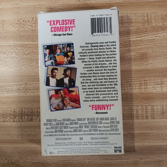 Chasing Amy (1997) VHS Kevin Smith Miramax CULT COMEDY DRAMA ROMANCE Vintage - Picture 3 of 9